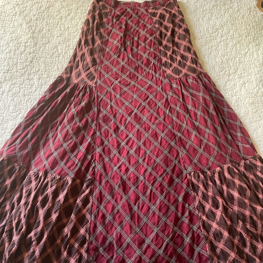 Plaid Free People maxi skirt
